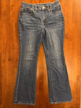 Old Navy Girls High-Rise Flare Jeans Size 14 Medium Wash Adjustable Waist
